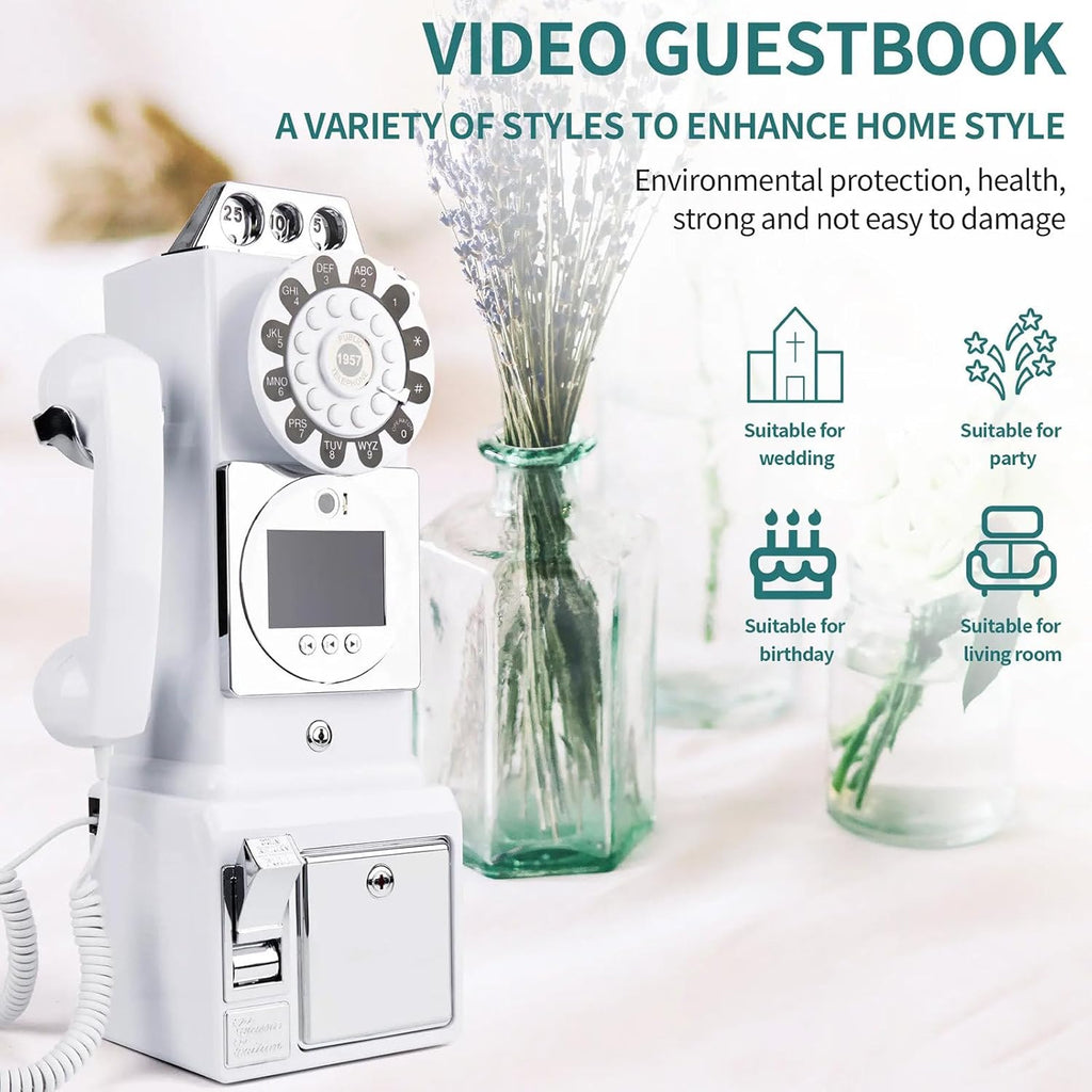 Customizable Video Audio Guest Book,1080p Wedding Phone Guestbook,for Engagements Anniversaries Baby Showers Graduation,32GB