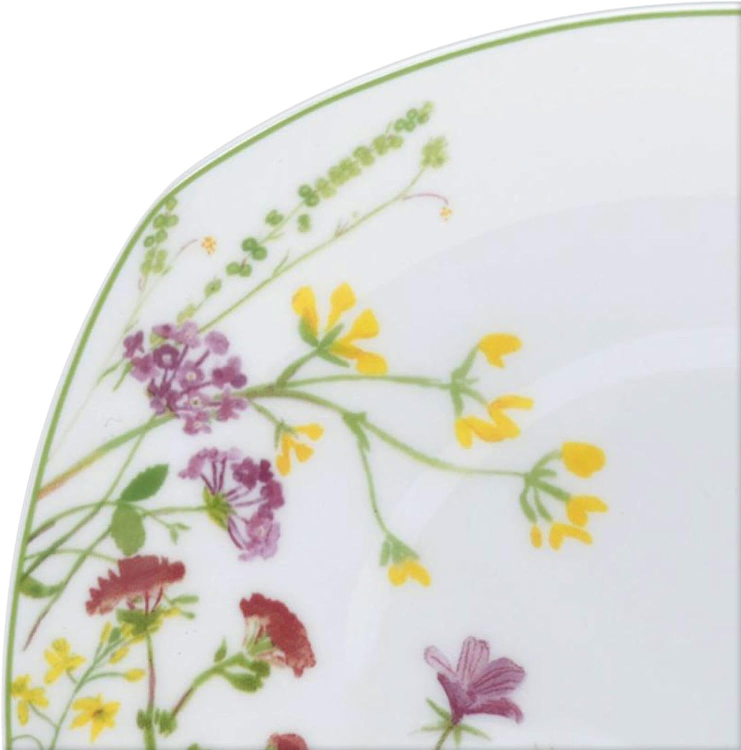 Mikasa Wildflower Garden Dinnerware Set, 16-Piece Bone China Dishes Service for 4, Square Plates and Bowls Set with Mugs, Floral Design, Dishwasher and Microwave Safe