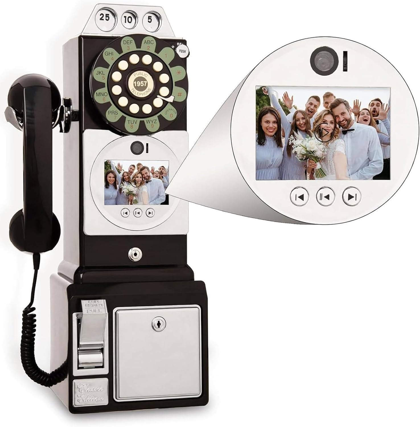 Video & Audio Guest Book, Wedding Phone Guestbook with 64G Memory Card Creative Easy to Use & Fun, 1080p Video Guestbook for Engagements Anniversaries Baby-Showers Graduation,Black