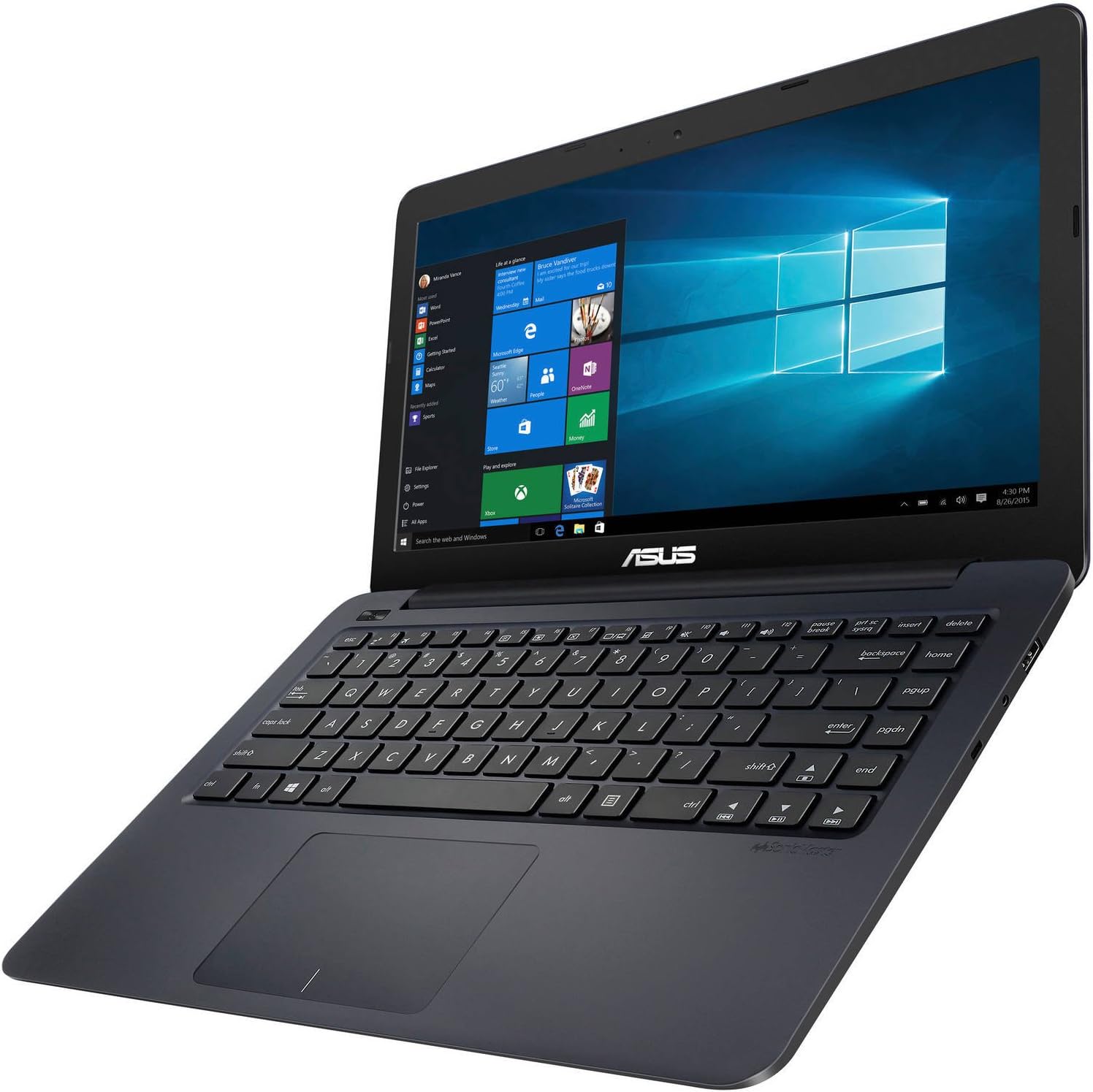 ASUS L402SA Portable Lightweight Laptop PC, Intel Dual Core Processor, 4GB RAM, 32GB Flash Storage with Windows 10 with 1 Year Microsoft Office 365 Subscription