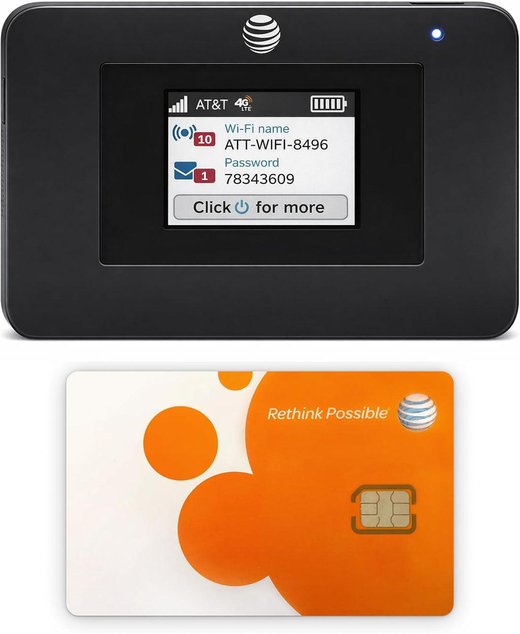 AT&T Unite Express 4G LTE Mobile Hotspot, AC797-100NAS, AirCard 797 Wi-Fi 5 Cellular Wireless Router, LTE Cat-13 Internet Speeds up to 400 Mbps, Perfect for Travel & Work