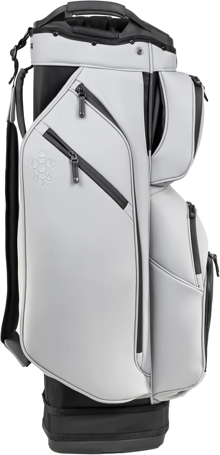 KRADUL - LUX Cart Bag – Lightweight Vegan Leather Golf Cart Bag with Waterproof Pockets, Organized Club Dividers & Cart Strap Tunnel