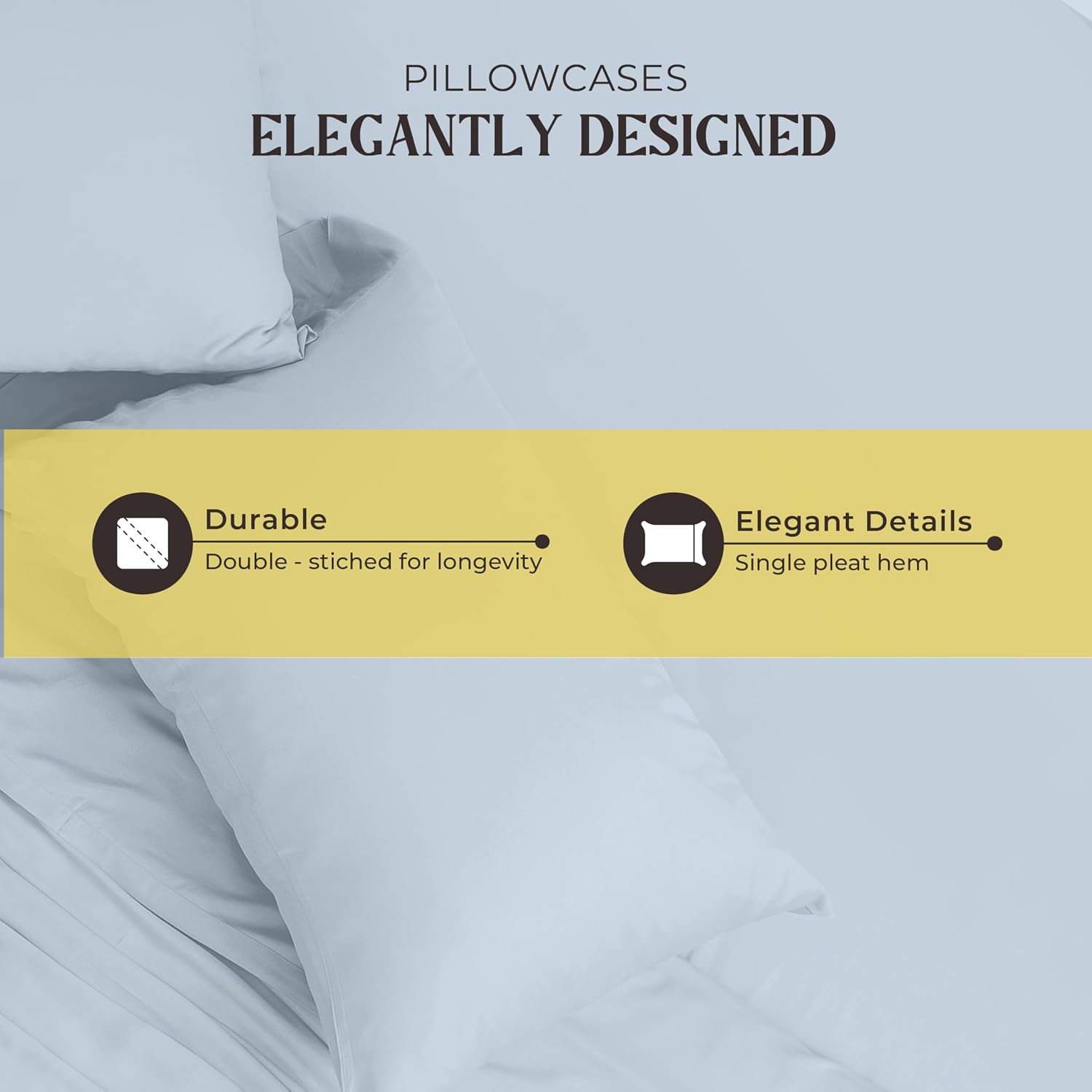 Mayfair Linen 100% Pure Egyptian Cotton Sheet King Size - Luxury 1000 Series Grandiose Collection King Size Sheets Set (4 PC, Light Blue), 16' Deep Pocket Sateen Weave Soft Cooling Hotel Bed Sheet Set