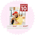 8.5x11 Mat for 11x14 Frame - Precut Mat Board Acid-Free Show Kit with Backing Board, and Clear Bags Soft Pink 8.5x11 Photo Matte Made to Fit a 11x14 Picture Frame Matboard for Framing, Pack of 10 Mats