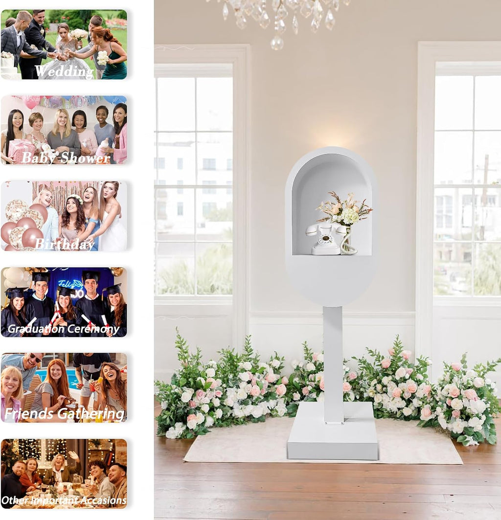 Romantic Audio Guest Book Phone Booth Audio Guestbook Telephone Stand for Wedding Birthdays Party Graduation Baby Shower Christmas Special Occasions Decoration
