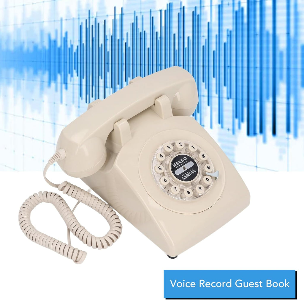 Asixxsix Audio Guest Book, 120 Hours Recording 8G Capacity Vintage Audio Guest Book Wedding Phone Record Customized Audio Messages Personalized Guest Book Telephone for Wedding Party