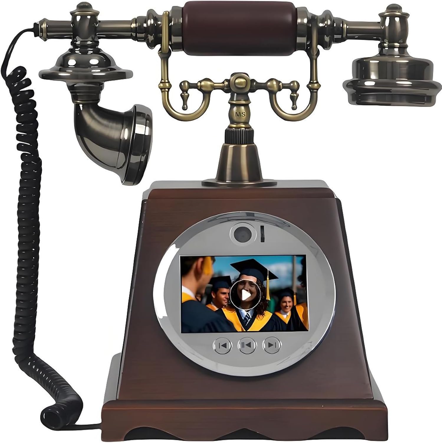 New Video Audio Guest Book Wedding Phone, 128G 1080P HD Video Audio Phone Guestbook, Creative Record Audio GuestBook for Wedding Bridal Shower, Birthday, Graduations, Baby Shower(B)