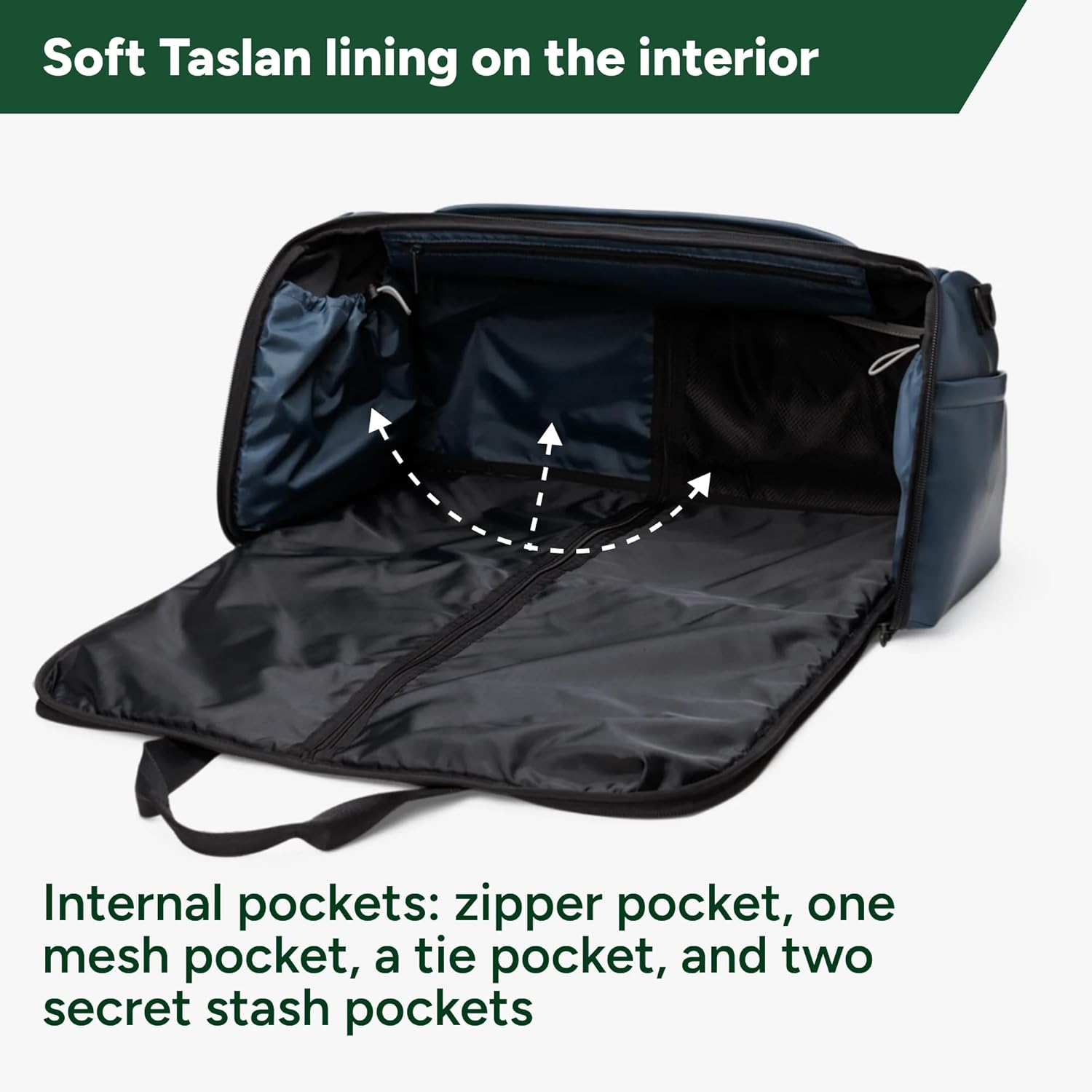 Halfday Convertible 2-in-1 Vegan Leather Premium Garment Duffel Weekender Bag 45L (Carry-on, Wrinkle-Free Travel, Hanging Suit Compartment, Shoe Pockets, Trolley Sleeve), Ocean