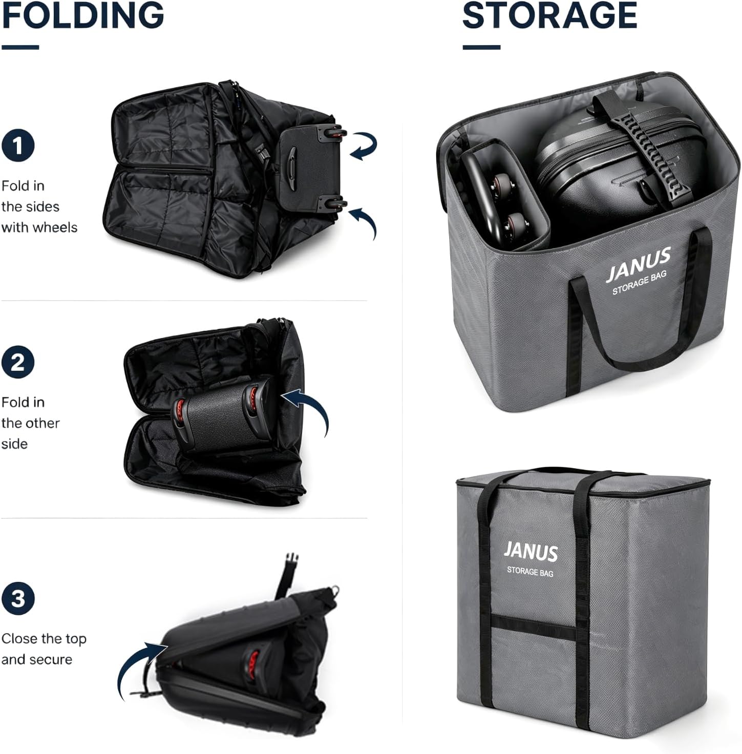 JANUS Golf Travel Bag with Wheels, Foldable Airline-Ready Design, Protective Structured Design, and Support-Leg Travel System