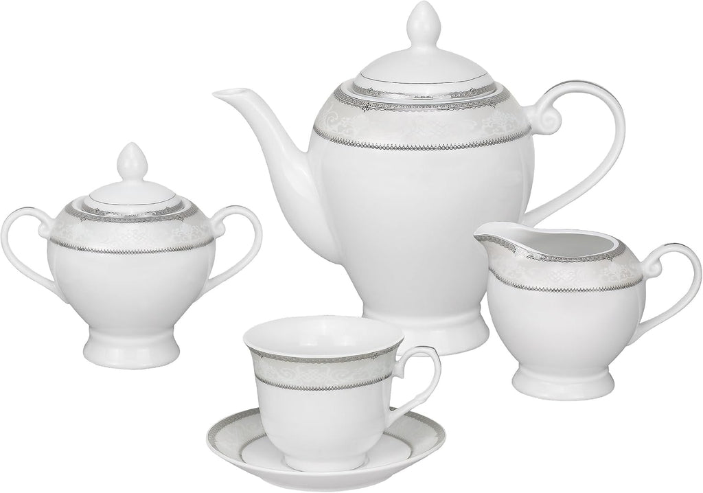 Lorren Home Trends 57-Piece Porcelain Dinnerware Set, Ballo, Service for 8
