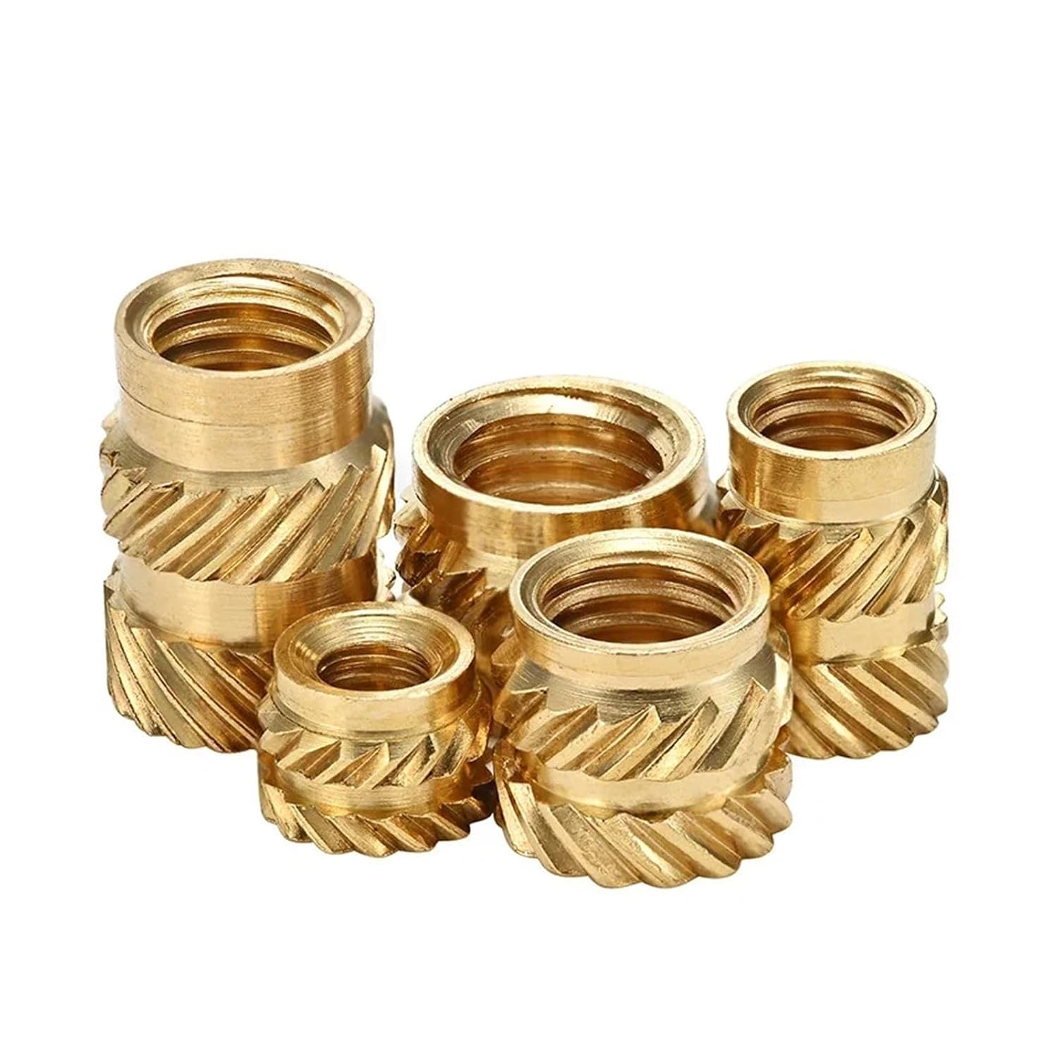 300pcs M5 M6 Heat Threaded Insert Nuts Brass Hot Melt Molding Knurled Injection Metal Copper Lock Nut for 3D Printer(M6x9.5x9.5 (300pcs))