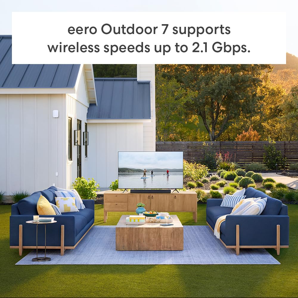Amazon eero Pro 7 (1-pack) with Amazon eero Outdoor 7 (1-pack) mesh wifi system