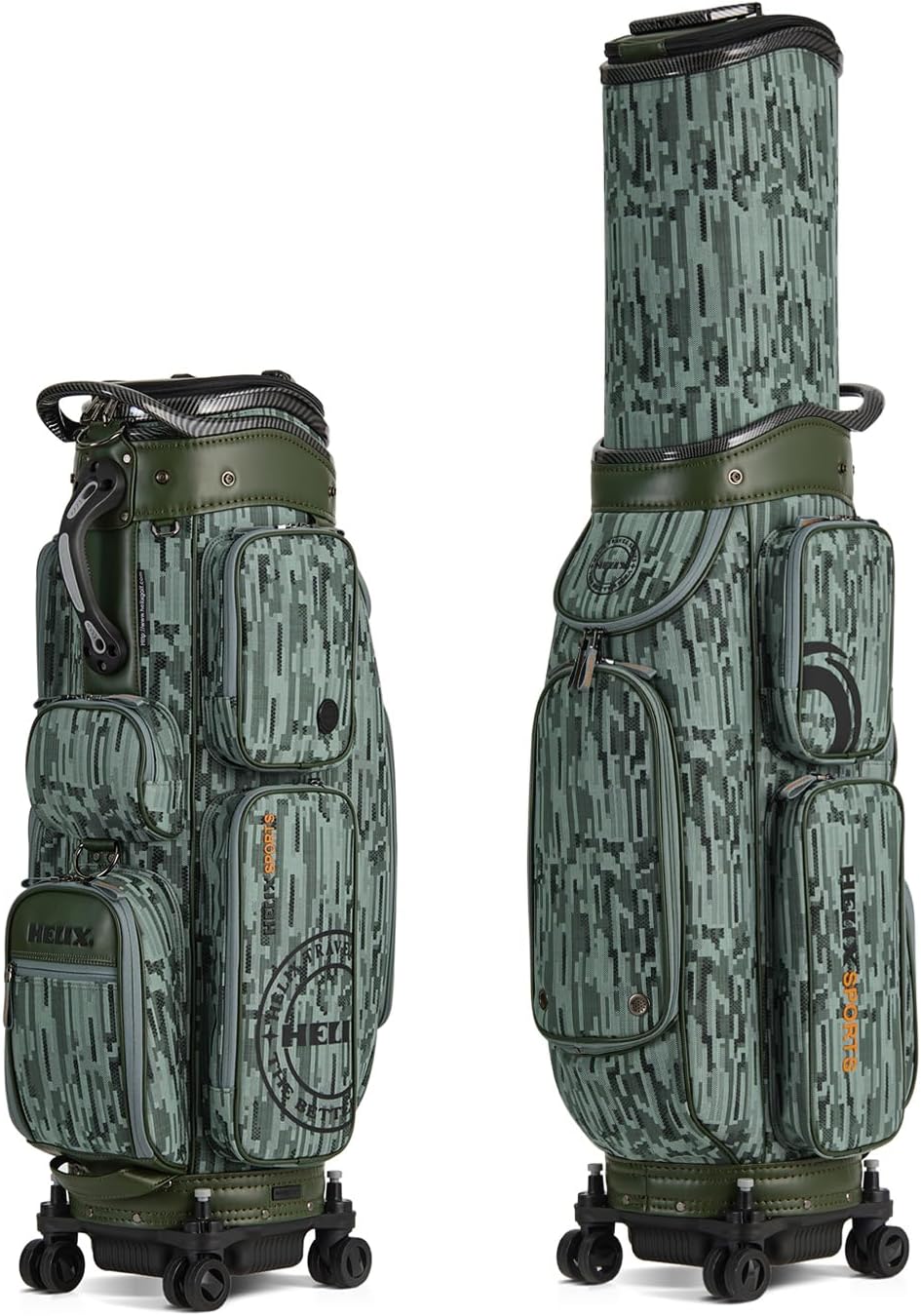 HELIX Rolling Golf Travel Bag with Retractable Top – Wheeled Cart Bag for Daily Play & Airport Travel