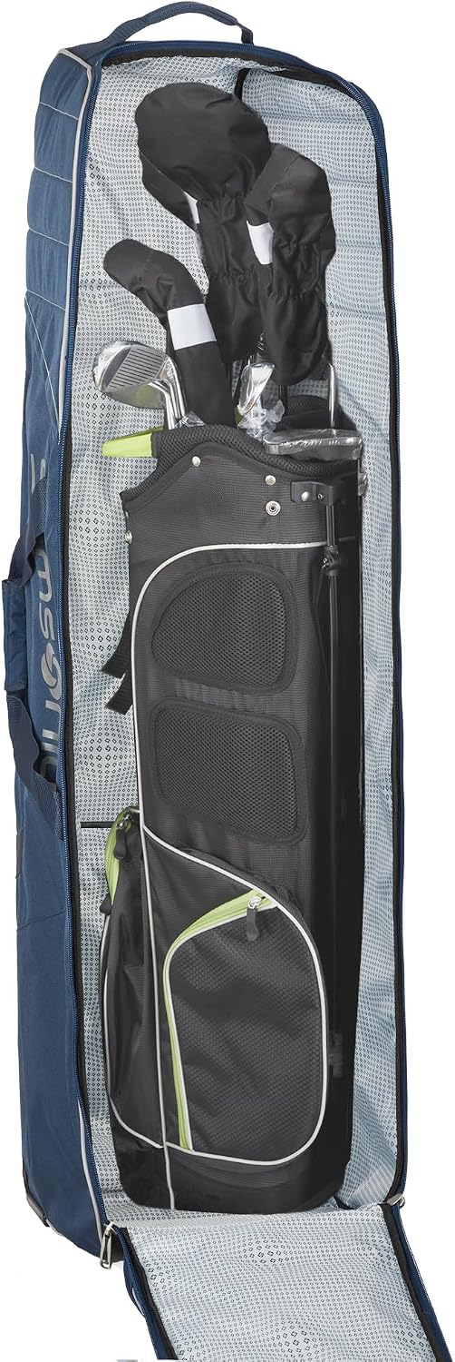 Samsonite Soft-Sided Golf Travel Bag with Wheels, Heavy-Duty 600D Polyester, Additional Top Padding, Shoe/Accessory Pocket, Foldable