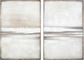 Signature Design by Ashley Brockdunn Modern Rectangular Abstract Hand-painted Wrapped Canvas Wall Art 24 x 36 Inches, Set of 2, Beige & Light Brown