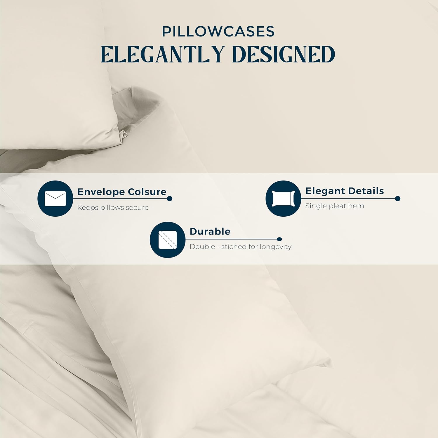 Mayfair Linen 100% Egyptian Cotton Sheets California King Size - Luxury 1500 Series Cal King Sheets Set Egyptian Cotton (4 PC, Ivory), Silky Soft, Cooling Sateen Weave Hotel Collection Bedding