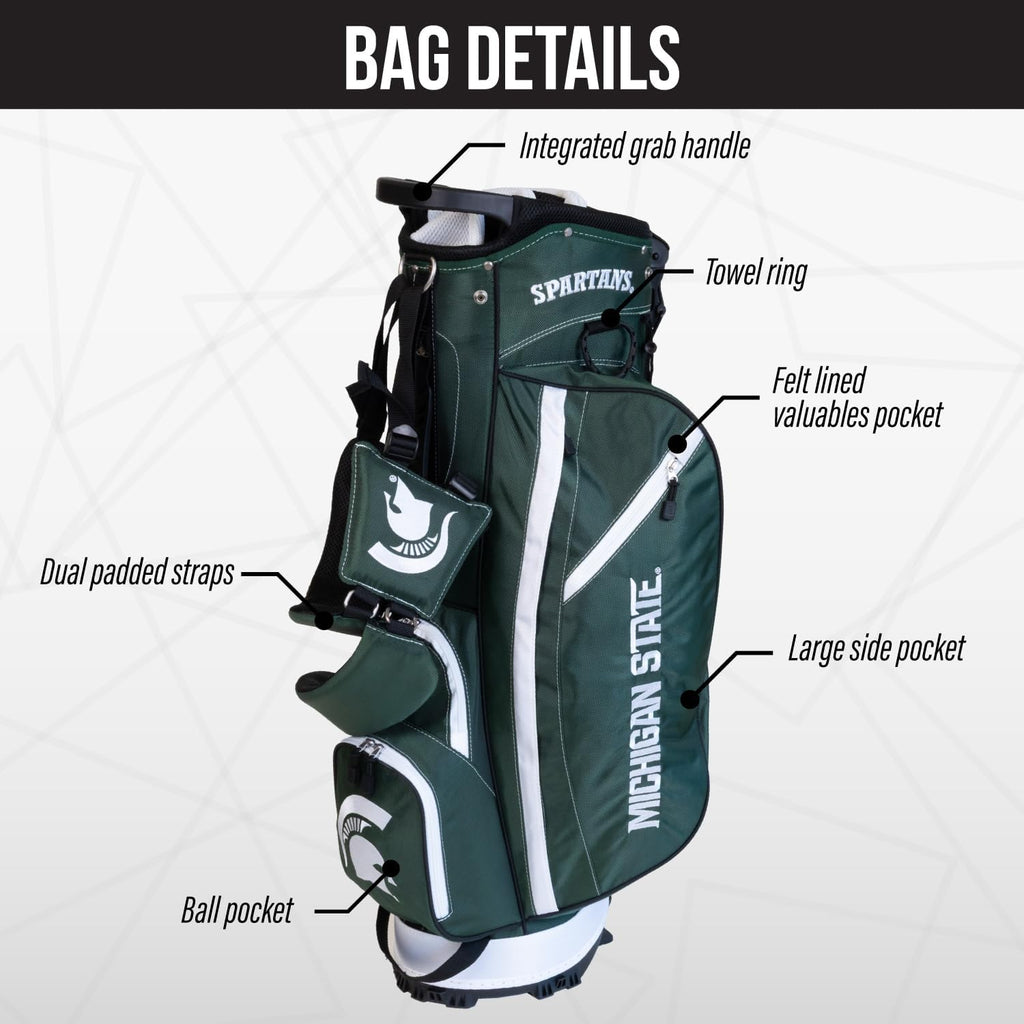 Team Golf NCAA Fairway Golf Stand Bag, Lightweight, 14-Way Top, Spring Action Stand, Insulated Cooler Pocket, Padded Strap, Umbrella Holder & Removable Rain Hood