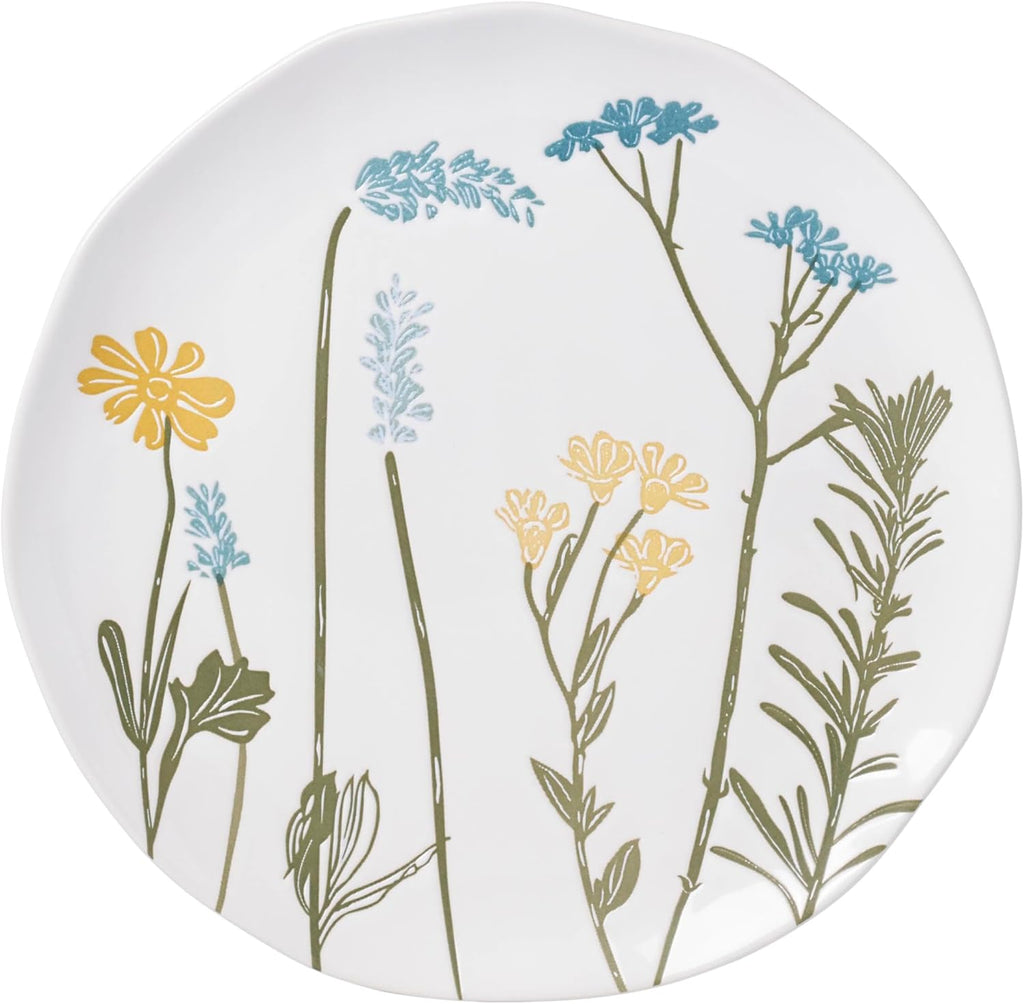 Lenox Dinnerware Sets, Wildflowers 16-Piece Dinnerware Set, Service For 4, Stoneware Material, Dishwasher Safe, Microwave Safe, Bowls, Plates And Bowls, Dinner Dishes, Includes Mugs (White, 16 Piece)