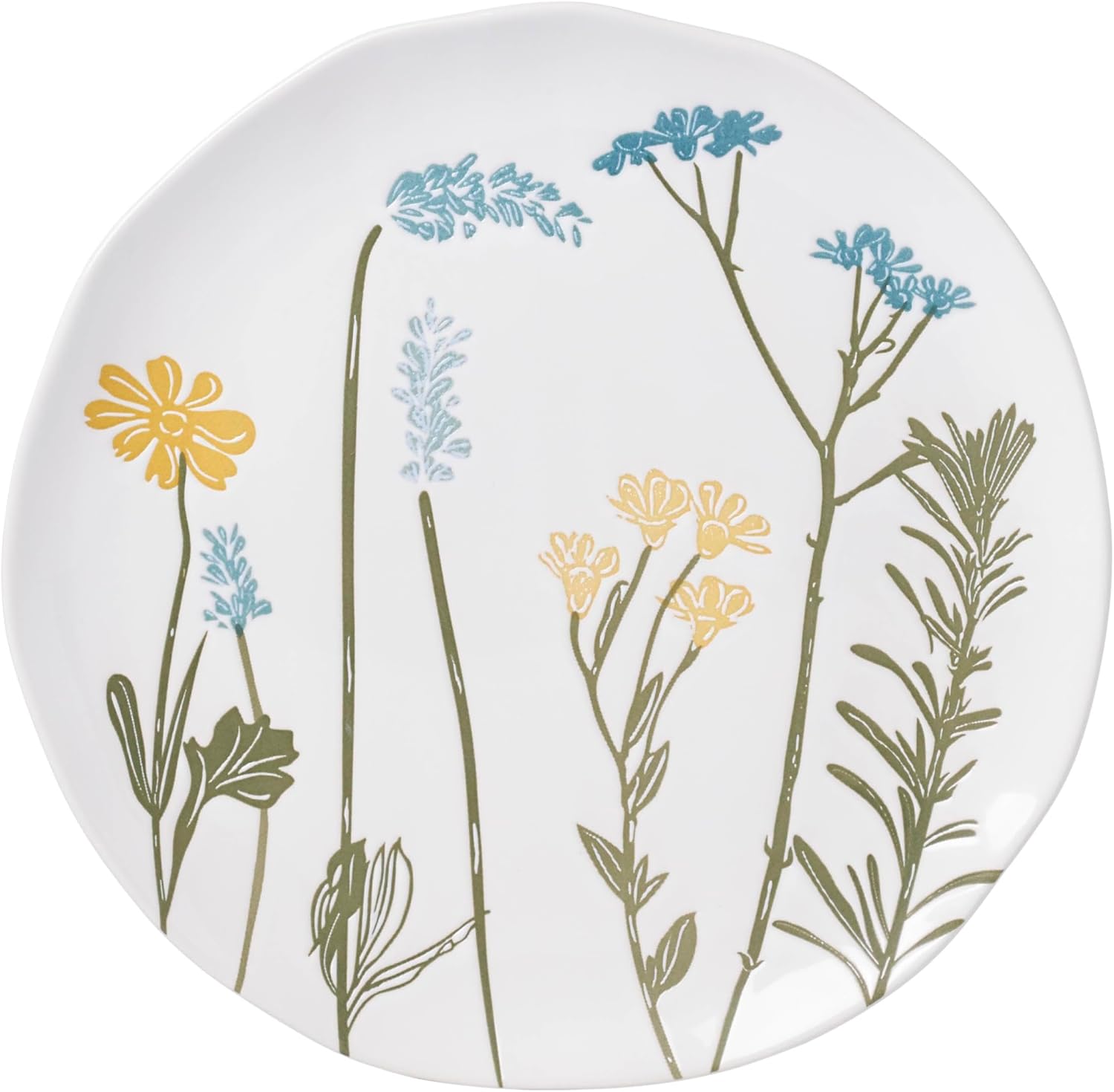 Lenox Dinnerware Sets, Wildflowers 16-Piece Dinnerware Set, Service For 4, Stoneware Material, Dishwasher Safe, Microwave Safe, Bowls, Plates And Bowls, Dinner Dishes, Includes Mugs (White, 16 Piece)