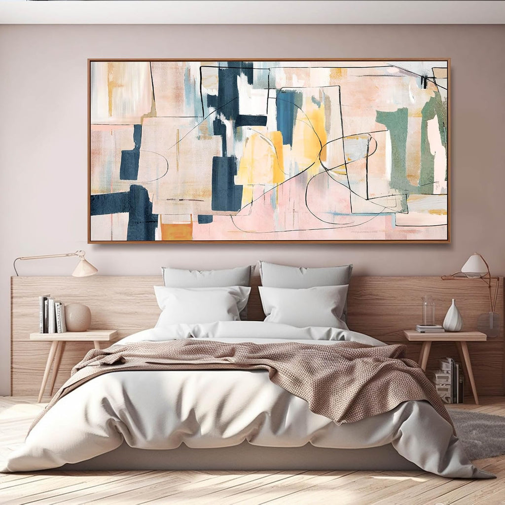 Abstract Wall Decor Modern Oversized Wall Art Black Line Wall Poster Printing 36'x70' Wall Decorations for Bedroom Office
