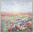 Signature Design by Ashley Sethford Classic Hand Painted Flower Wall Art 48 x 48 Inches, Blue & Orange