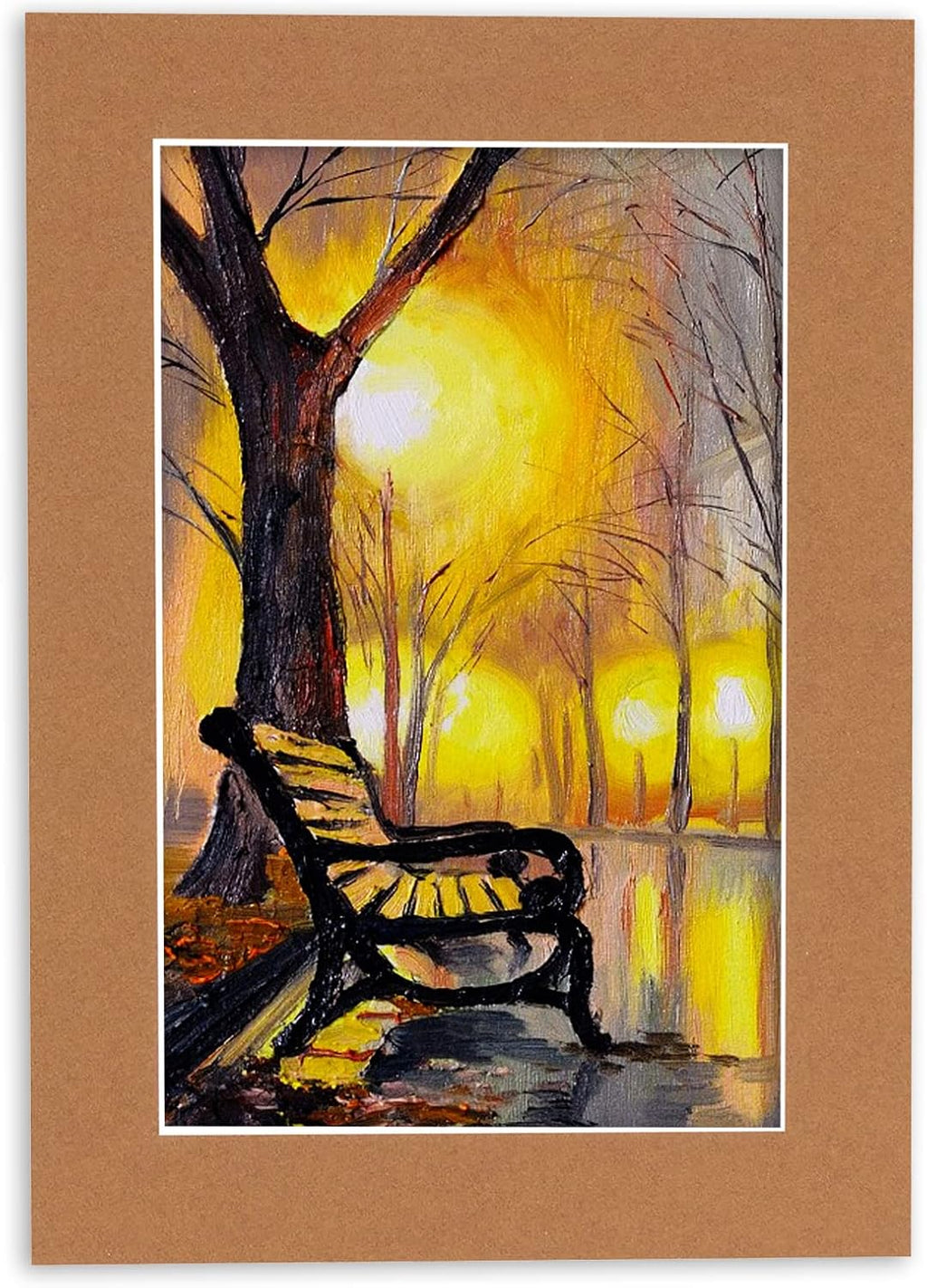 11x14 Mat for 8.5x11 Photo - Precut Aged Oak Brown Picture Matboard for Frames 11 x 14 Inches - Bevel Cut to Display Art 8.5 x 11 Inches - Acid Free Pack of 100 MATS with Backing Boards & Clear Bags