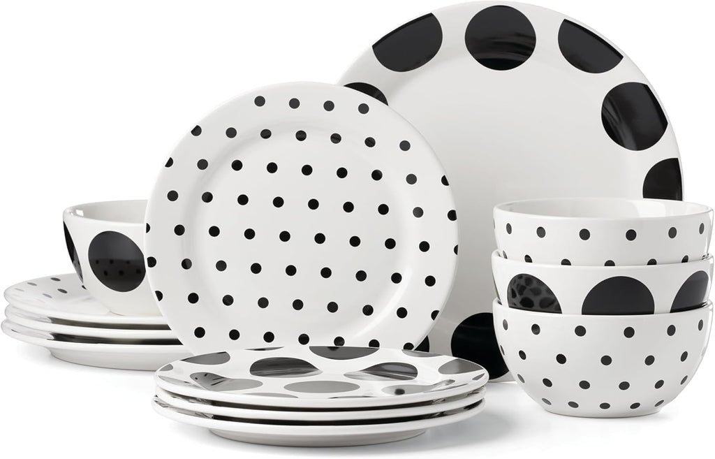 Kate Spade New York Dot 12-Piece Dinnerware Set, 19.84, White