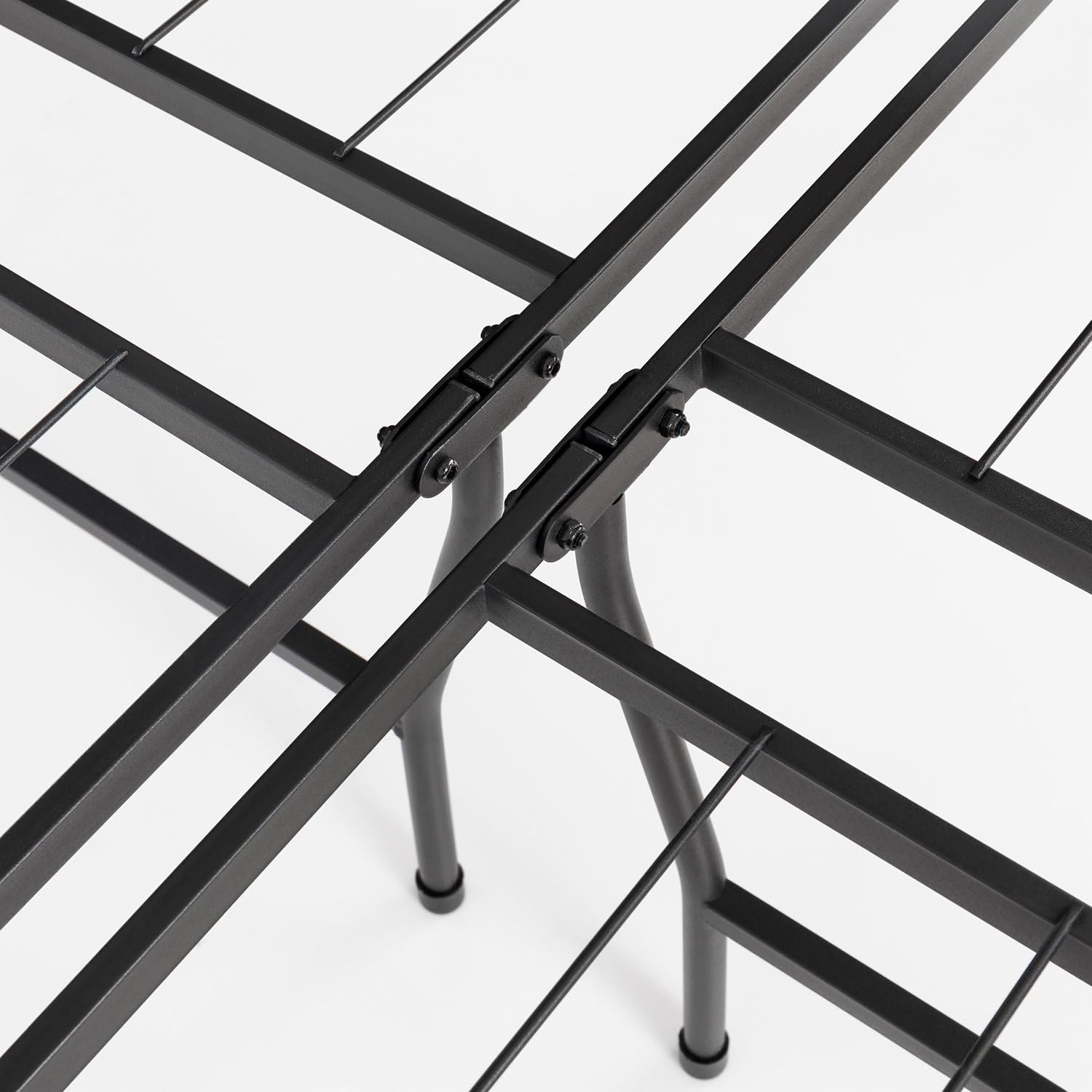 Best Price Mattress 18 Inch Metal Platform Beds w/ Heavy Duty Steel Slat Mattress Foundation (No Box Spring Needed), Black