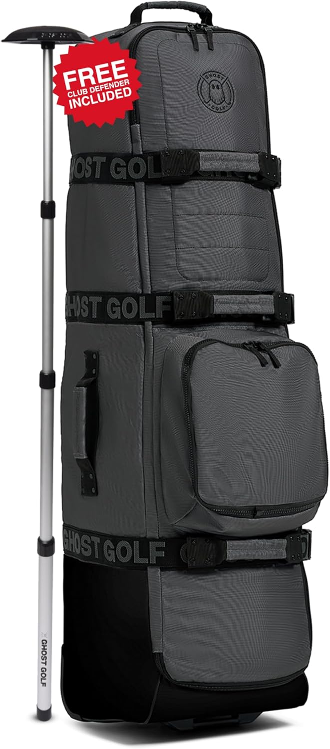 Ghost Golf AWOL Golf Travel Bag for Airlines with Wheels - Soft Padded Golf Club Travel Cover Fits All Stand & Cart Bags - Lockable Zippers, Water Resistant & Long-Lasting Heavy Duty Material