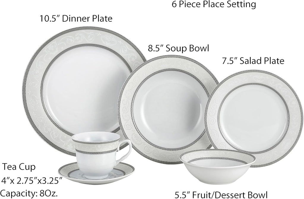 Lorenzo Sirena 57-Piece Dinnerware Set, Service for 8