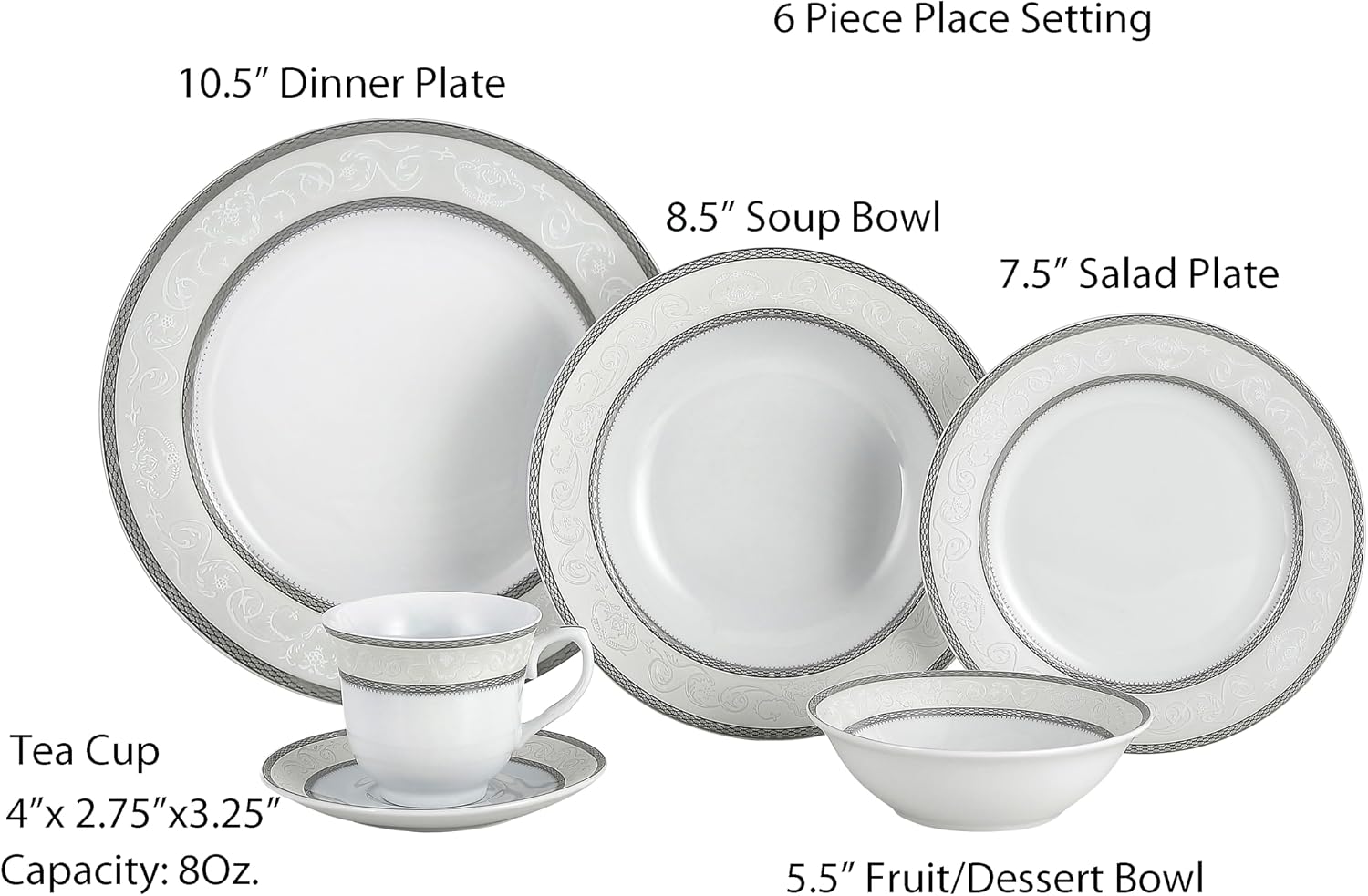 Lorenzo Sirena 57-Piece Dinnerware Set, Service for 8