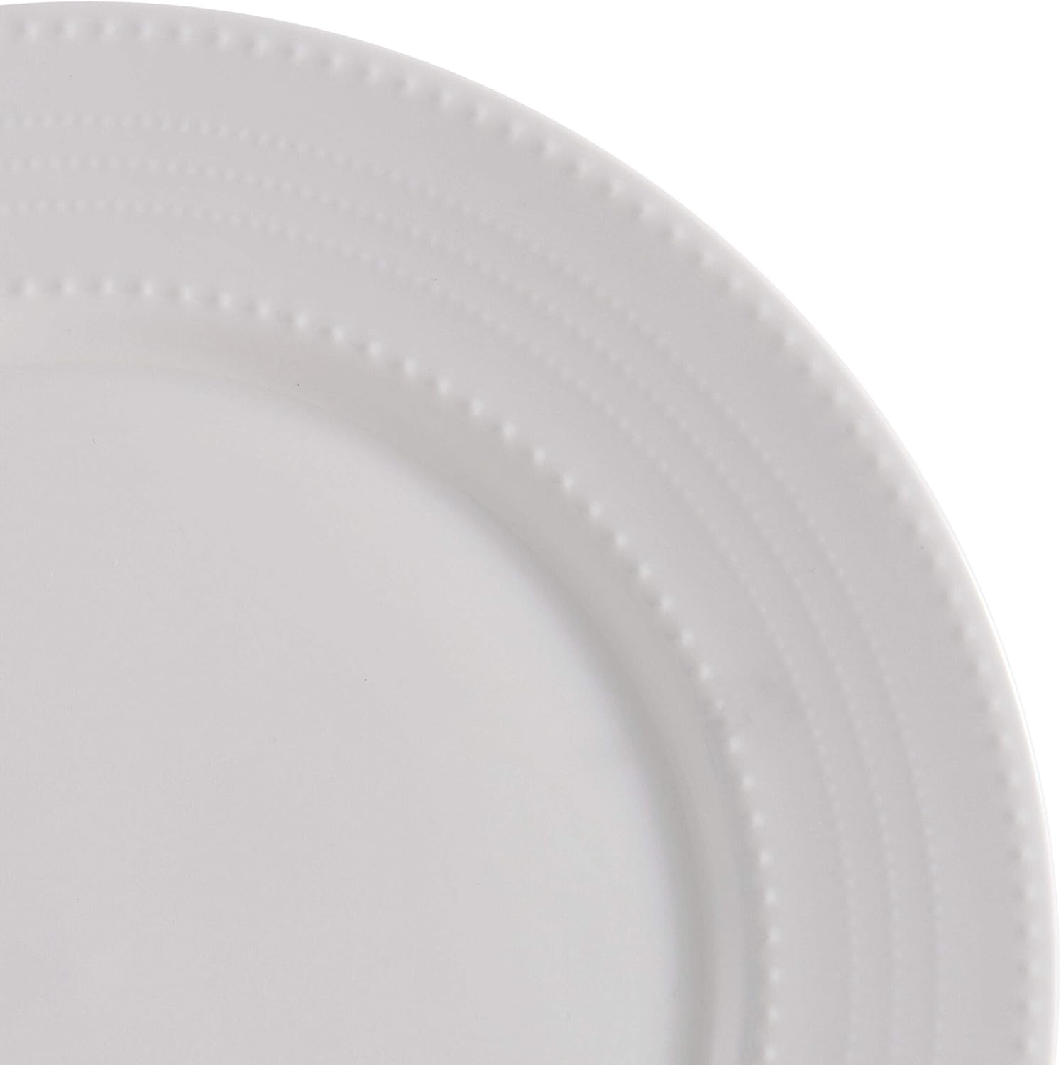 Mikasa Annabel Bone China Dinnerware Set, 40-Piece Service for 8, White Hobnail Detail, Dinner Plates, Salad Plates, Bowls and Mugs, Dishwasher and Microwave Safe
