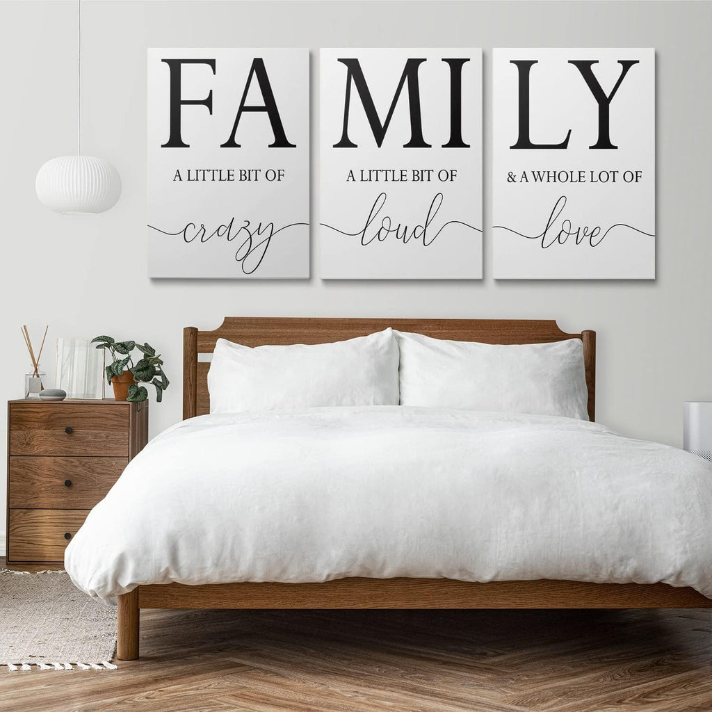GUBIYU Home Family Wall Decor, Wall Art for Living Room Set of 3 Inspirational Canvas Prints Black and White Framed Canvas Art Paintings Wood Wall Decoration for Dining Room Bedroom Home Decor 24'x36'
