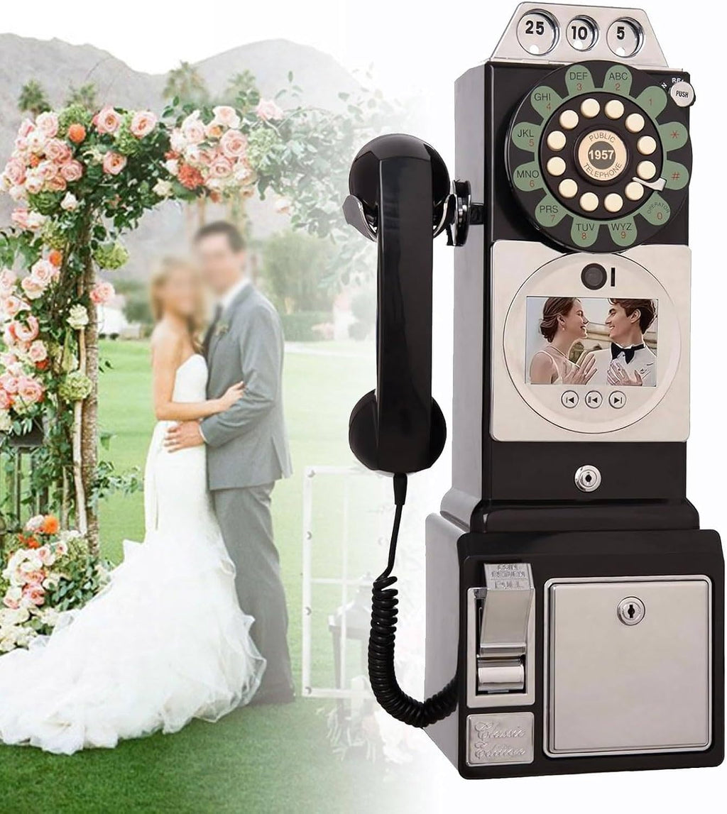 64GB Audio Guest Book Wedding Phone Record Customized Audio Messages with GuestBook Preserve Your Special Occasions for a Variety of Memorable Party Occasions,Black