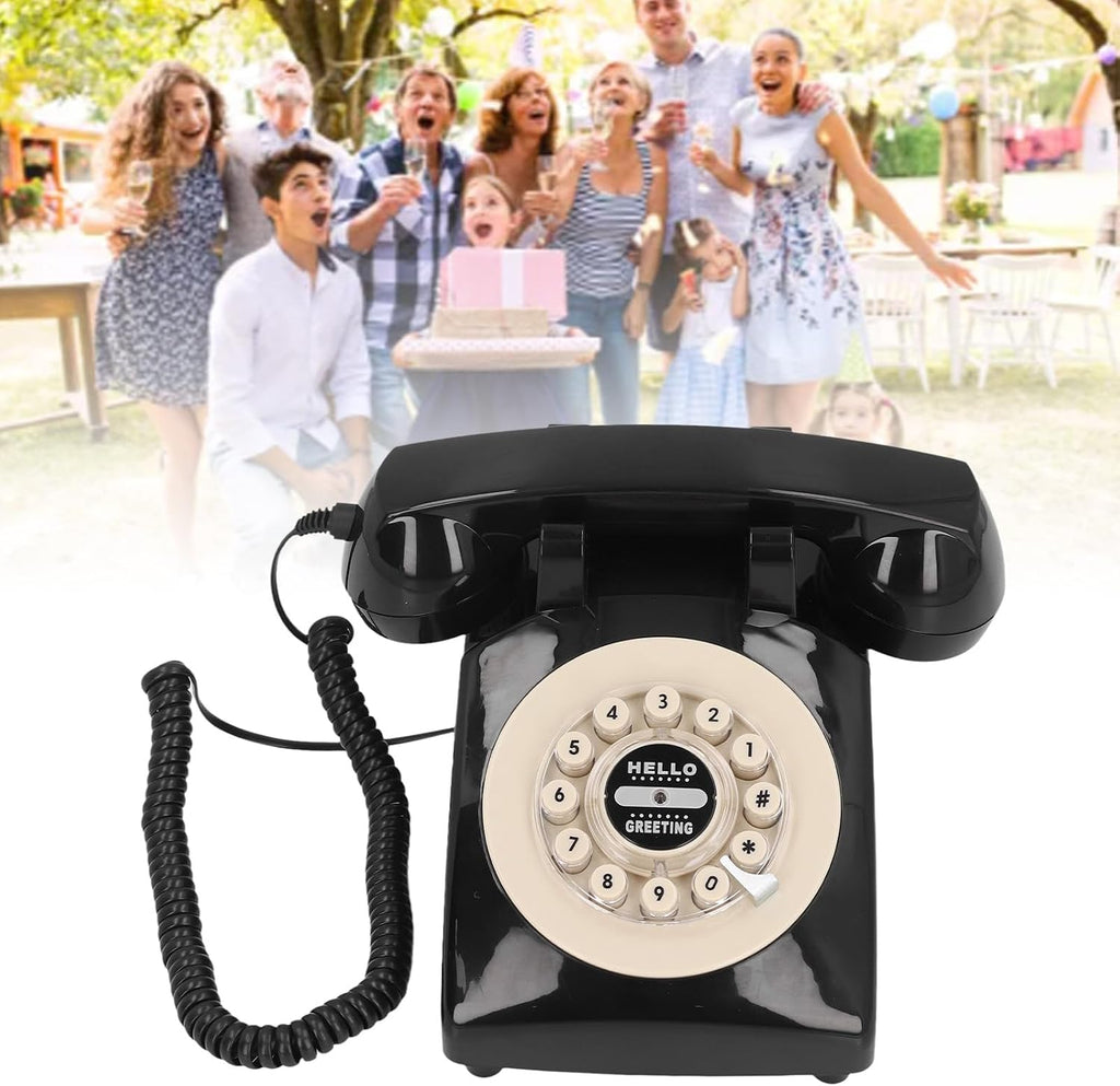Audio Guestbook Wedding Phone, 120 Hours Recording Capacity 8G Record Custom Audio Messages Audio Guestbook Phone (Black)