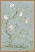 Amanti Art Framed Canvas Wall Art 33x23 Spring Flower Mural II Blue by Julia Purinton, Framed Wall Art Canvas, Flowers Artwork, Modern Decor, Large Poster Painting for Living Room, Bedroom, Bathroom,