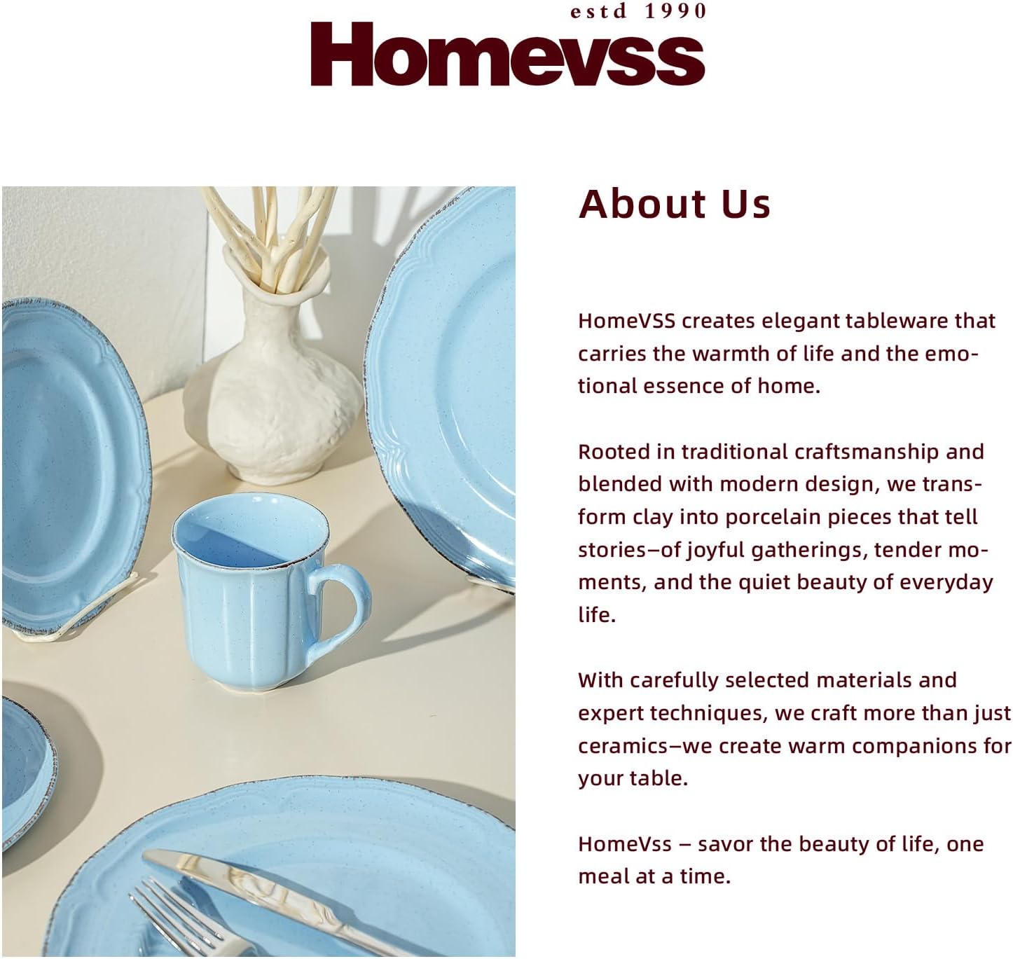 20pc Dinnerware Set, Plate and Bowl Set, Stoneware Dishes Set for 4, Microwave and Dishwahser Safe, Scratch Resistant, French Countryside Speckled Antique Blue