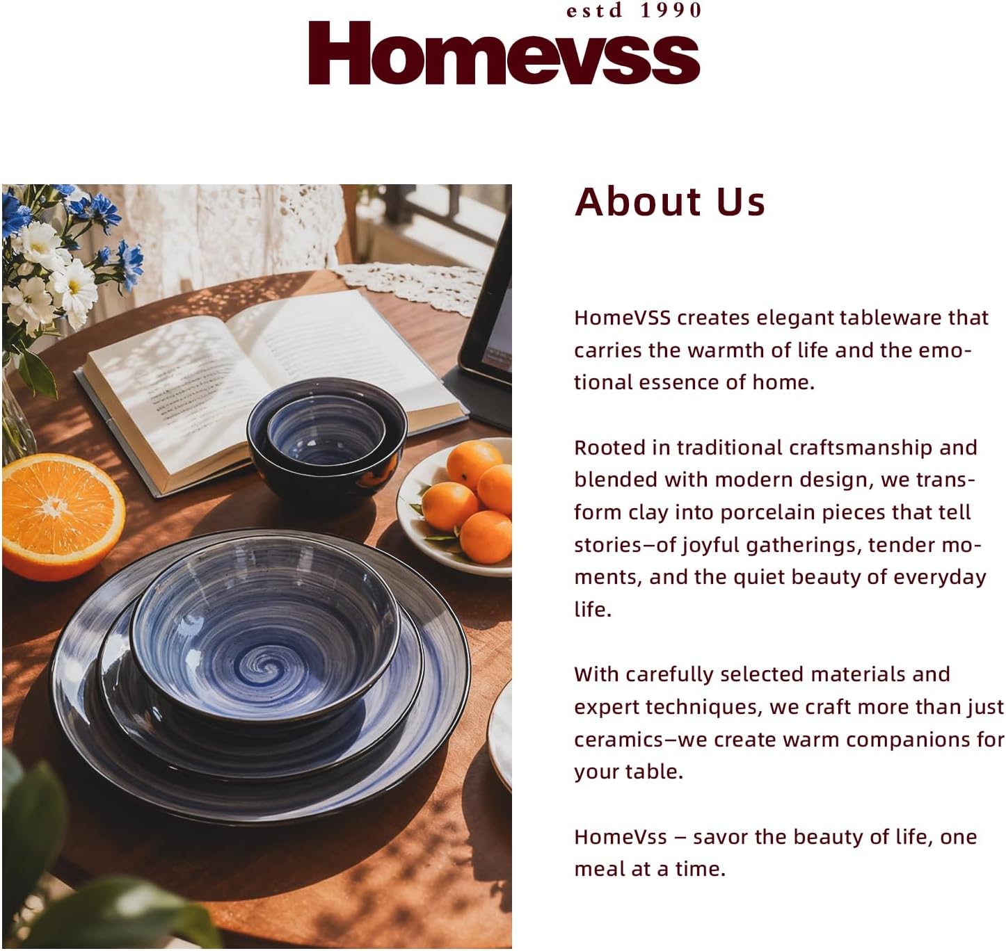 Stoneware Sonoma Dinnerware Set, Black + Speckled Handpainting (56pc Set, Cobalt)