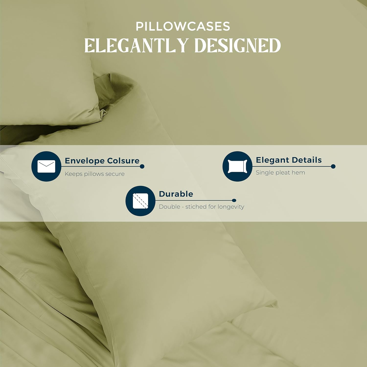Mayfair Linen 100% Egyptian Cotton Sheets Queen Size - 1500 Series Queen Size Sheets Set Egyptian Cotton, Luxury Bedsheet (Sage Green, 4 PC), Soft, Cooling, 17' Deep Pocket Sateen Weave Bedsheet Set