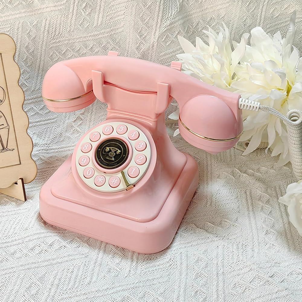 Audio GuestBook for Wedding, Vintage Audio Guest Book Record Messages, Guest Book Telephone Record Customized Voice Message for Wedding Party(Color:Pink)