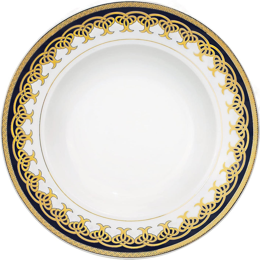 Lorren Home Trends 57-Piece Porcelain Dinnerware Set, Iris, Service for 8