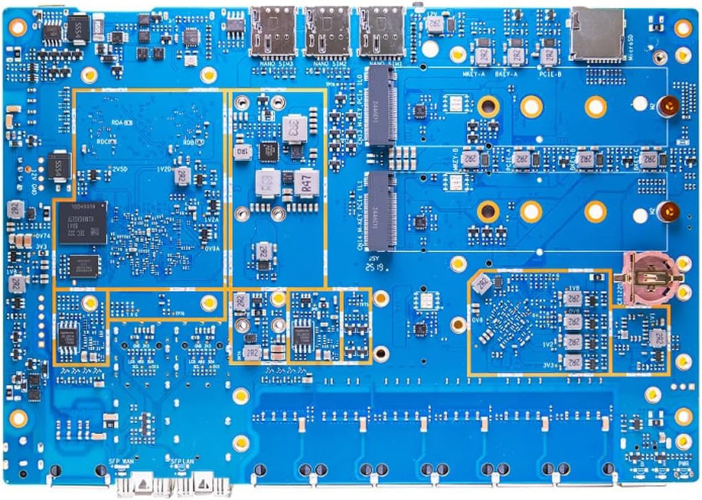 Banana Pi BPI-R4 Pro 8X/4E WiFi 7 Wireless Dual-Band WiFi Router Board OpenWRT, MediaTek MT7988A30K DMIPS SoC - 2X 10GbE SFP&RJ45, 4X 2.5GbE LAN for NAS Smart Home Gateway (Bundle1, 4E)