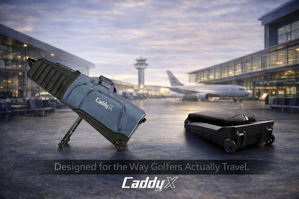 Premium Golf Travel Bag for Airlines with 4-Wheel Hands-Free Rolling & 2-Wheel Pull Mode, Enhanced Head Protection, Reinforced Hard Base