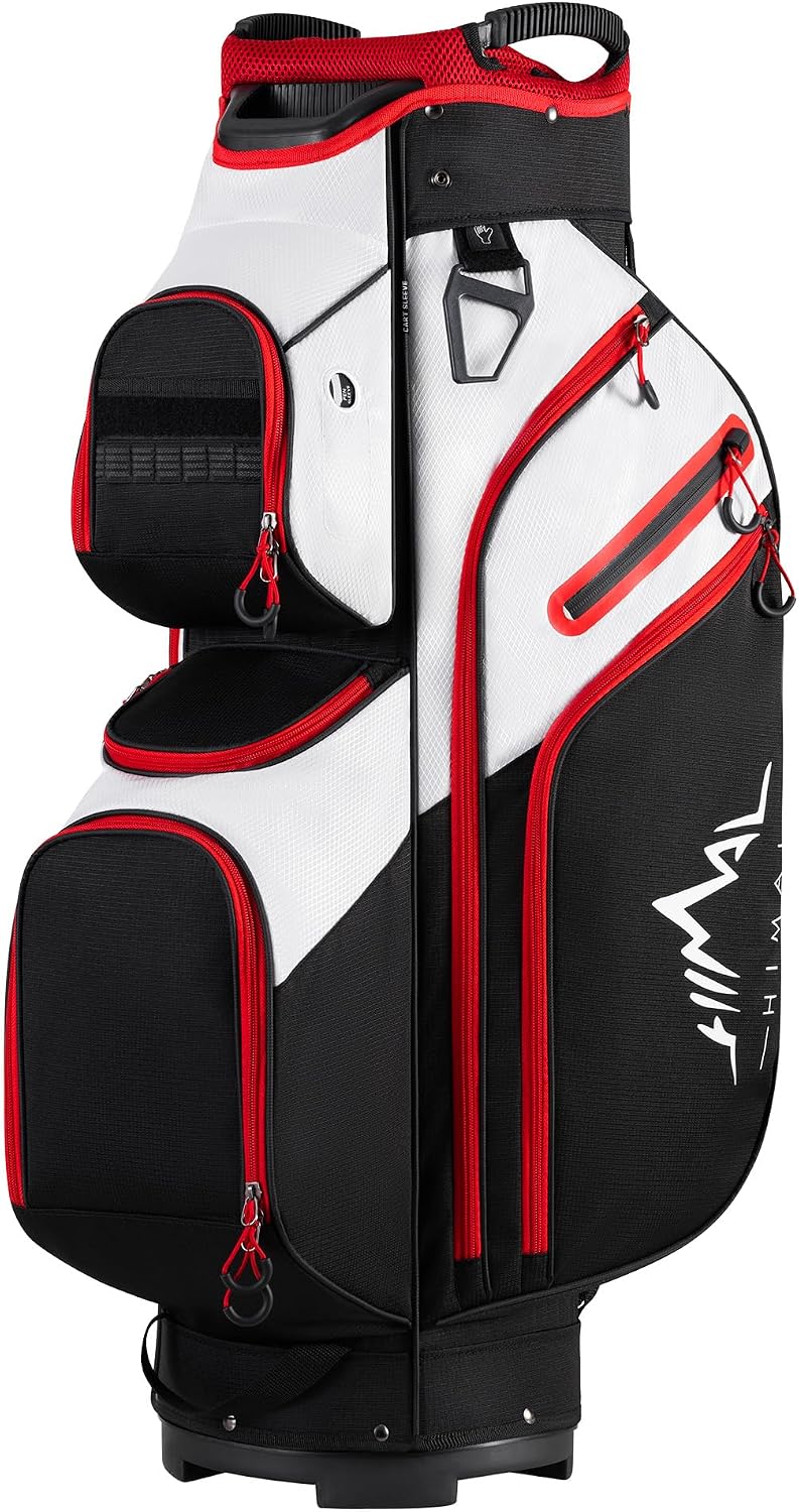 uniHimal Golf Cart Bag, 15 Way Organizer Divider Top with Handles and Rain Cover