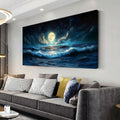 LAVIKARS Wall Art Moon Sea Ocean Vast Paintings Waterproof Canvas Prints Canvas Artwork Picture Modern Wall Art for Living Room Bedroom Home Office Kitchen Decor (28x58inch)