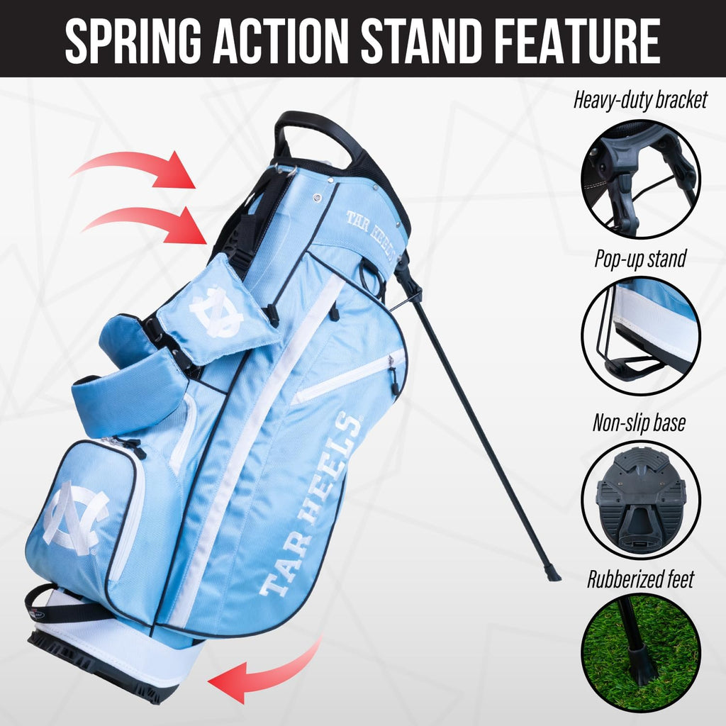 Team Golf NCAA Fairway Golf Stand Bag, Lightweight, 14-Way Top, Spring Action Stand, Insulated Cooler Pocket, Padded Strap, Umbrella Holder & Removable Rain Hood