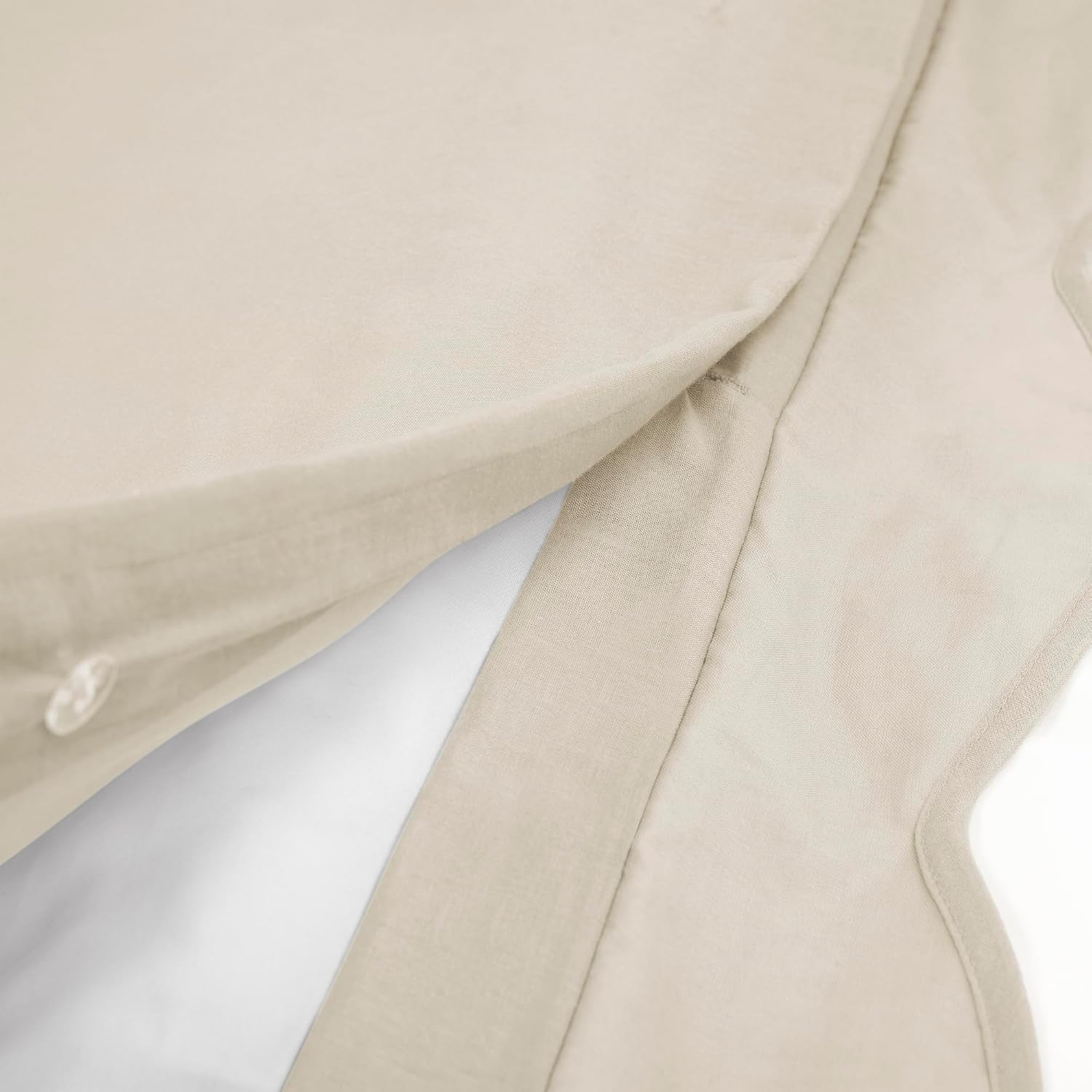 Lush Decor Coastal Chic Scalloped Edge Cotton Duvet Cover Set, 3 Piece Set, King, Neutral & White - King Bedding Set - White Duvet Cover King - Coastal Decor