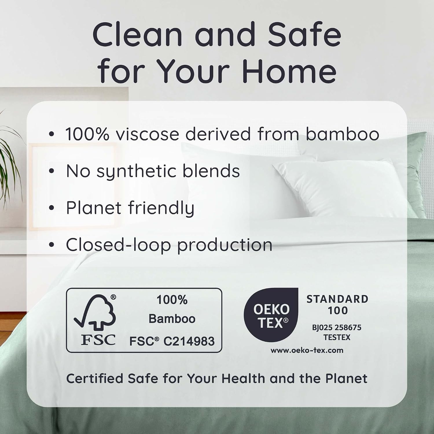 Bambaw 100% Viscose Derived from Bamboo Sheets Queen Size Set – 6pcs Deep Pocket Cooling Queen Sheets, Fits Up to 16'' with Elastic Corner Straps, Buttery Soft & Breathable (Sea Glass)