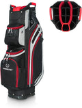 Max Lightweight Golf Cart Bag with Dual Handles and 14 Way Individual Full Length Dividers, Golf Club Bag with 11 Pockets, Large Putter Well, Double Strap Cooler for Men & Women