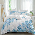 Prime Leader Blue Flowers Duvet Cover Set Queen Size 4 Pieces Watercolor Blue Wisteria Floral Bedding Set with Zipper Closure, 1 Comforter Cover 86x86 Inches 1 Flat Sheet & 2 Pillow Cases